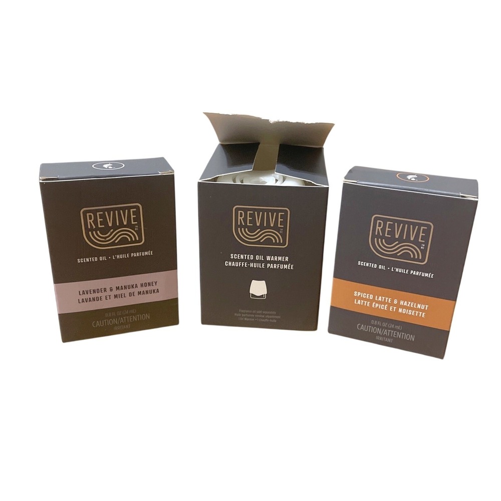 Revive Scented Oil (Lavender Honey‎ & Spiced Latte) 0.8 oz. with Warmer